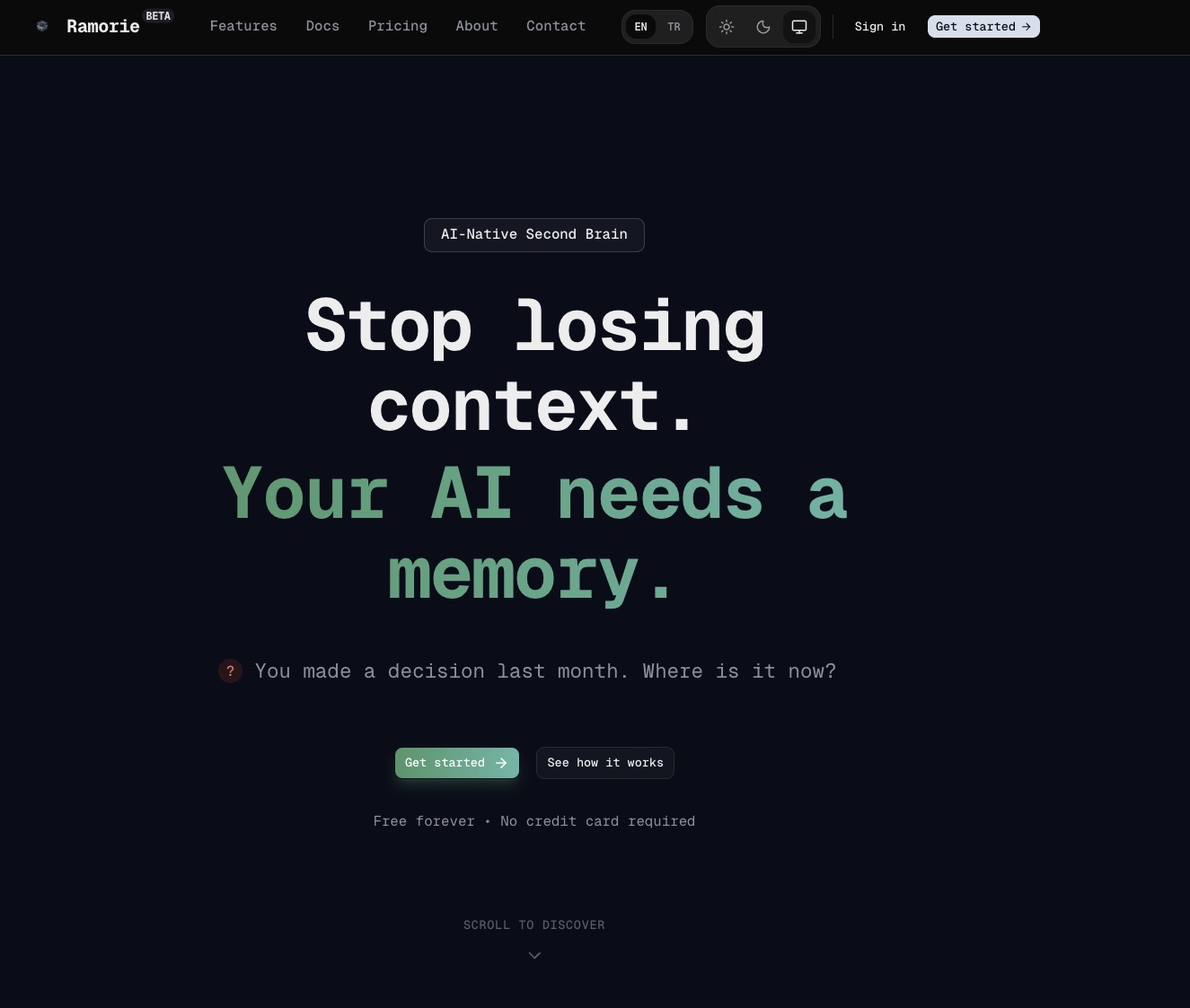 Ramorie Landing Page